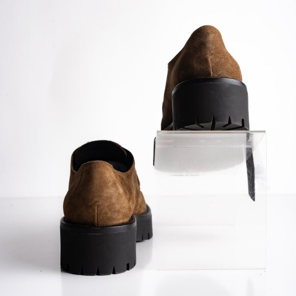 Massimo Dutti Womens Suede Moccasins Chunky Brown US 6.5 EU 37 NWD 1528/450 - Picture 6 of 10